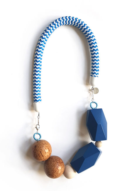 timeless statement blue rope necklace by Pop-a-porter