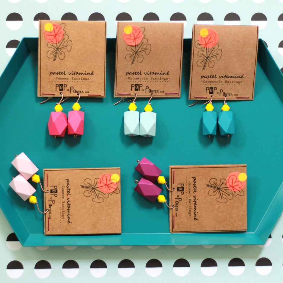 color block earrings by pop-a-porter